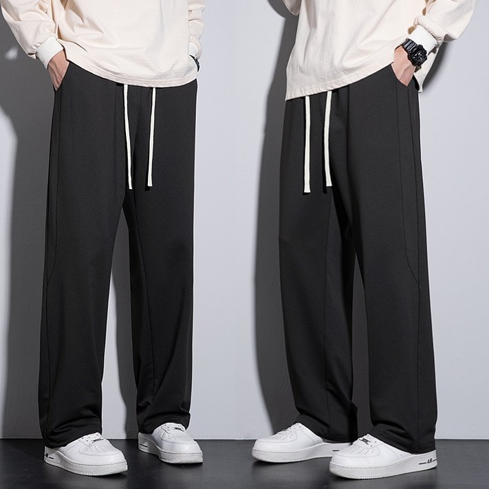 11남성용 트레이닝바지 데일리 세미 와이드 스판 밴딩 슬랙스 바지 2장세트 베이잉