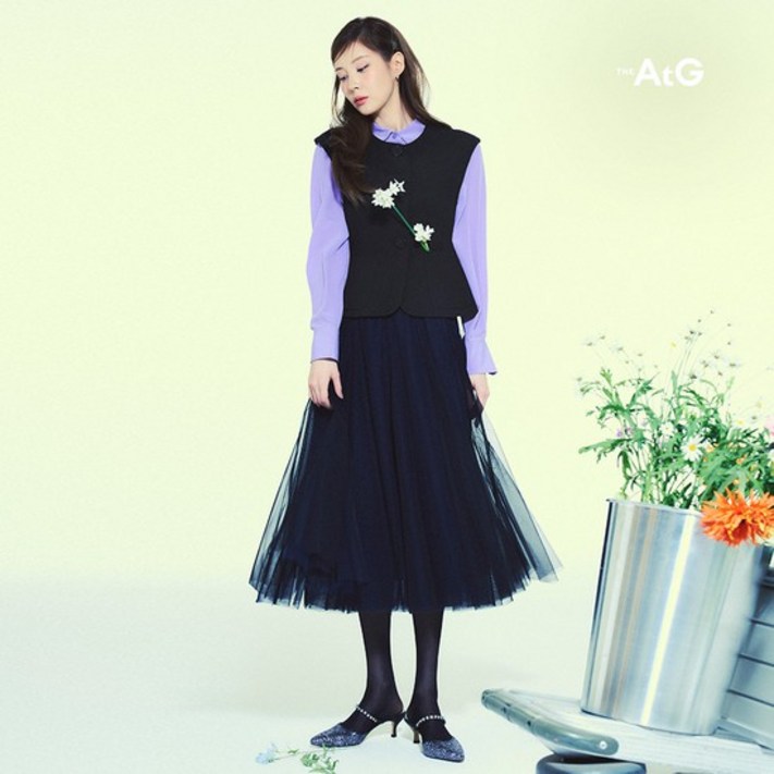 The AtG 더엣지 24SS 투톤 샤 스커트