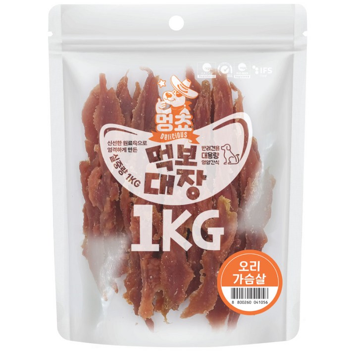 멍쵸 먹보대장 1kg 9종 강아지간식, 1개, 1kg, 먹보대장 오리가슴살 멍쵸 먹보대장 1kg 9종 강아지간식, 1개, 1kg, 먹보대장 오리가슴살