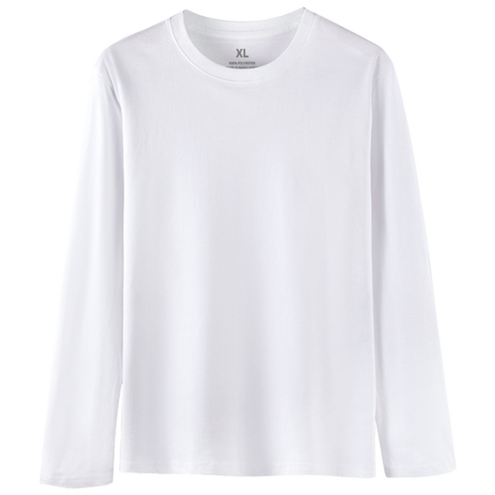 111 에이커즈 30수 무지 긴팔 티셔츠 기본 라운드 면티 흰티