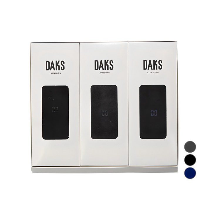 닥스 남성용 신사 무지 장목 3족 양말 선물세트  쇼핑백