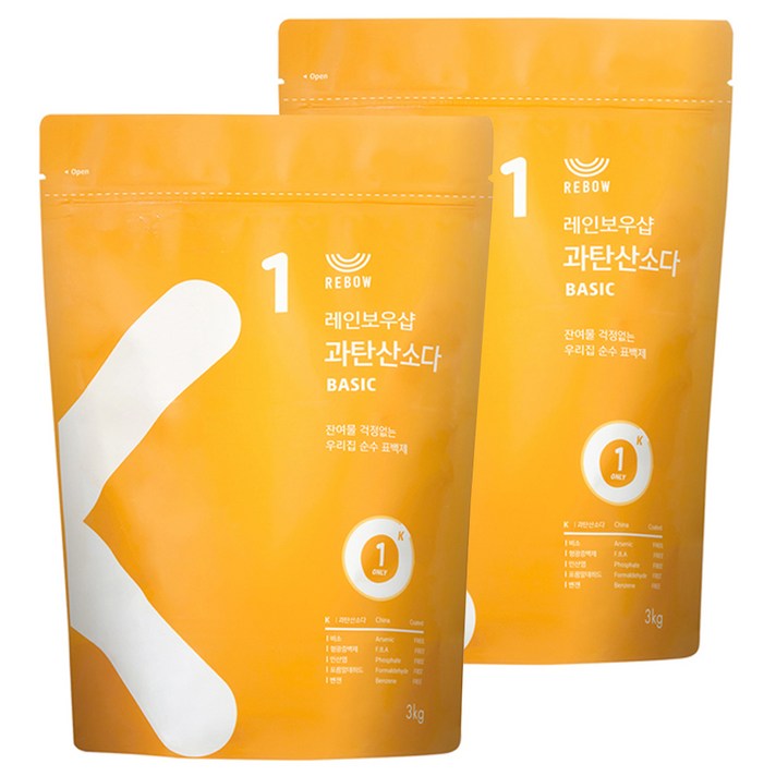 레인보우샵 과탄산소다 베이직 리필, 3kg, 2개 