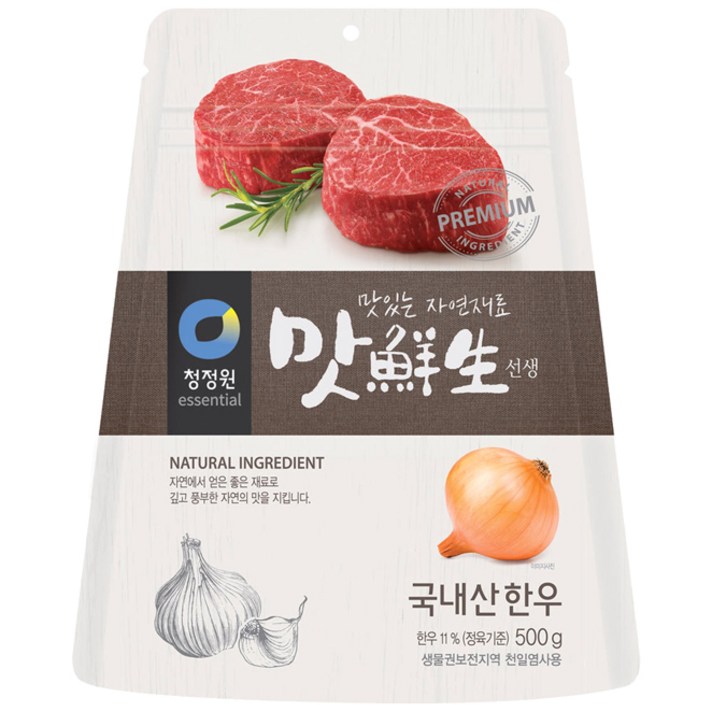 청정원 맛선생 한우 조미료 파우치, 500g, 1개
