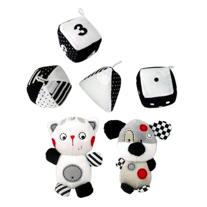 
                                                        꿈나라 흑백인형 6p 모빌 타이니 호환가능, 혼합 색상
                                                    