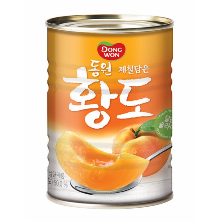 동원 황도 슬라이스 복숭아 통조림, 400g, 1개