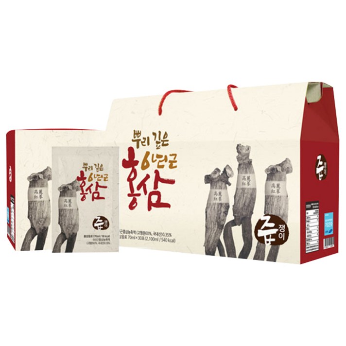 즙쟁이 뿌리 깊은 6년근 홍삼즙, 70ml, 30개입