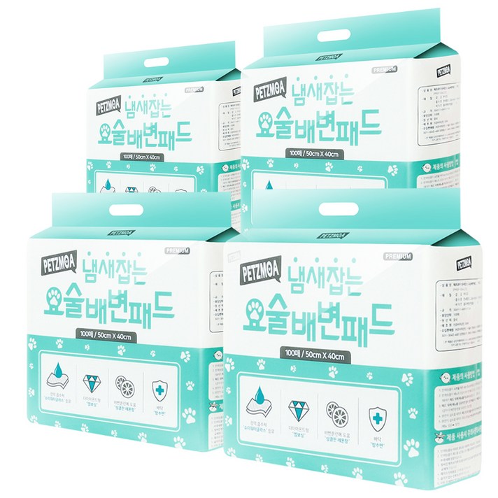페츠모아 냄새잡는 요술 강아지 배변패드 100매, 4팩