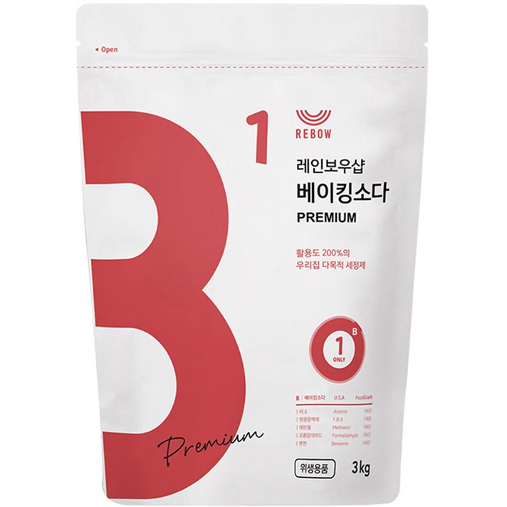  레인보우샵 프리미엄 베이킹소다, 3kg, 1개 