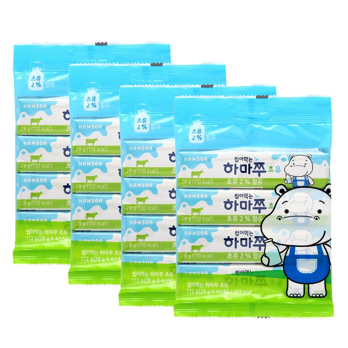 함소아 씹어먹는 하마쭈 초유 츄잉캔디 4p, 112g, 4개입
