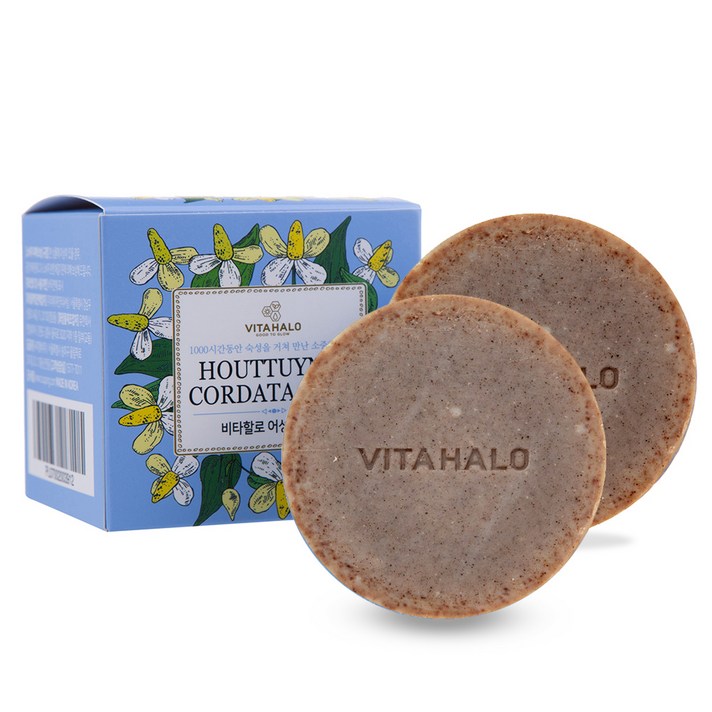 비타할로 어성초 클렌징 비누 2개입 + 비누망, 1세트