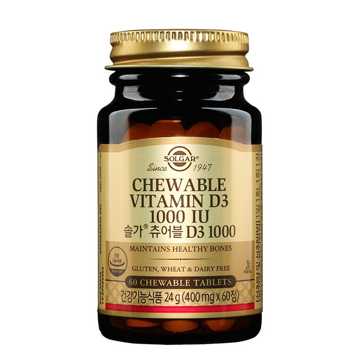 솔가 츄어블 비타민D3 1000IU, 60개입, 1개