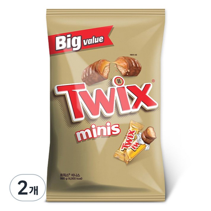  트윅스 미니스 초코바, 990g, 2개 