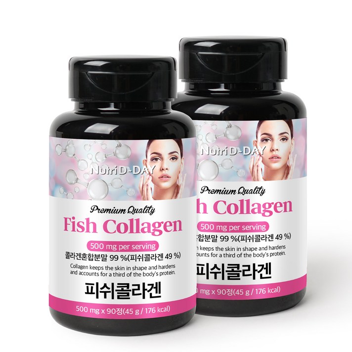 뉴트리디데이 프리미엄 저분자 피쉬 콜라겐 타블렛, 90정, 2개