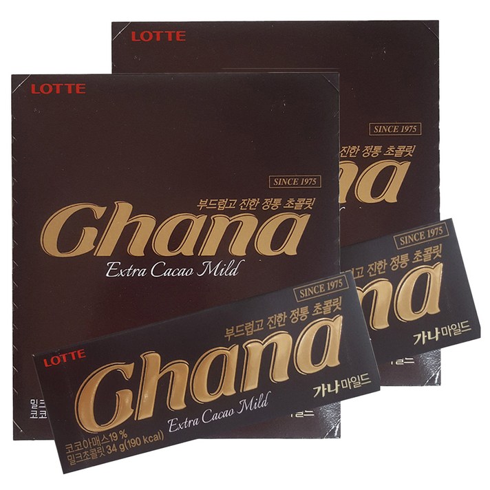  롯데제과 가나 마일드 초콜릿, 34g, 30개 