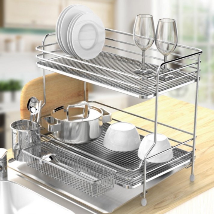 스타픽스 시그니처 물빠짐 식기건조대 2단 SSG500-2TS