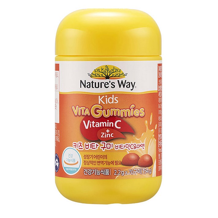 네이처스웨이 키즈 비타구미 비타민C & 아연, 70정, 1개