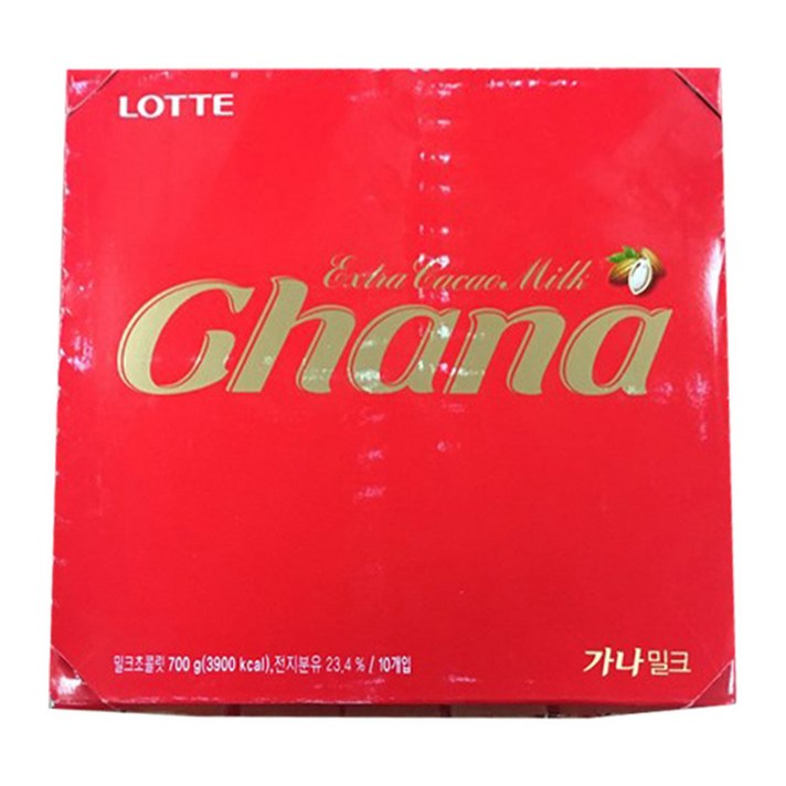 
                                                        롯데제과 가나 밀크 초콜릿, 70g, 10개
                                                    