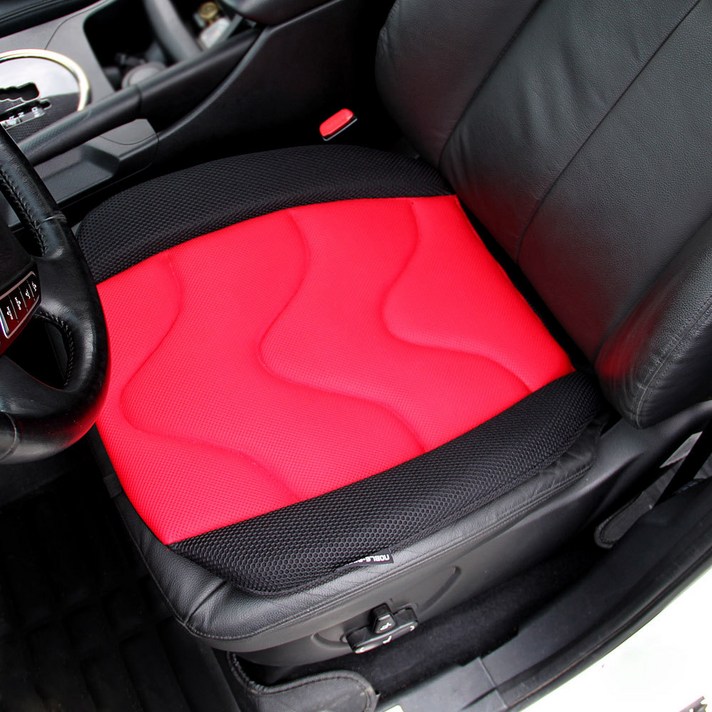 노블엔젤 레드라인 와이드스포티 사계절 차량용 1인 방석, 레드, 1개