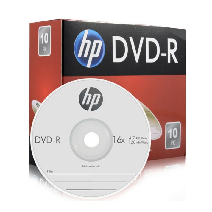 
                                                        HP DVD-R 슬림케이스 공디스크 16X 4.7GB 10p
                                                    