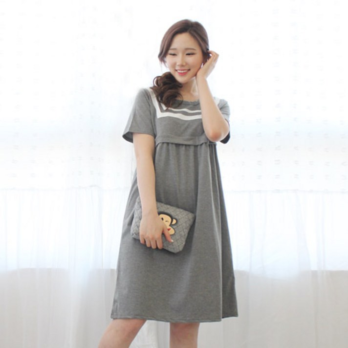 팡팡샵 임산부 T 반 사각 수유원피스