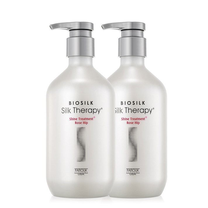 실크테라피 샤인 트리트먼트 플러스 로즈힙 헤어트리트먼트, 500ml, 2개