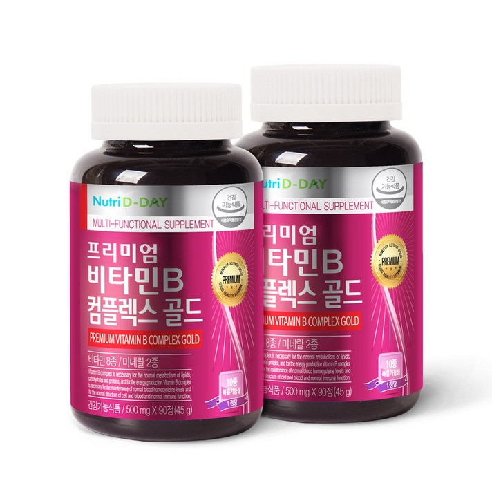 뉴트리디데이 프리미엄 비타민B 컴플렉스 골드, 90정, 2개