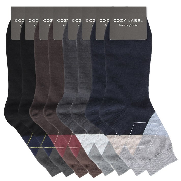 코지라벨 중목 아가일 정장양말 4족 x 2p 세트