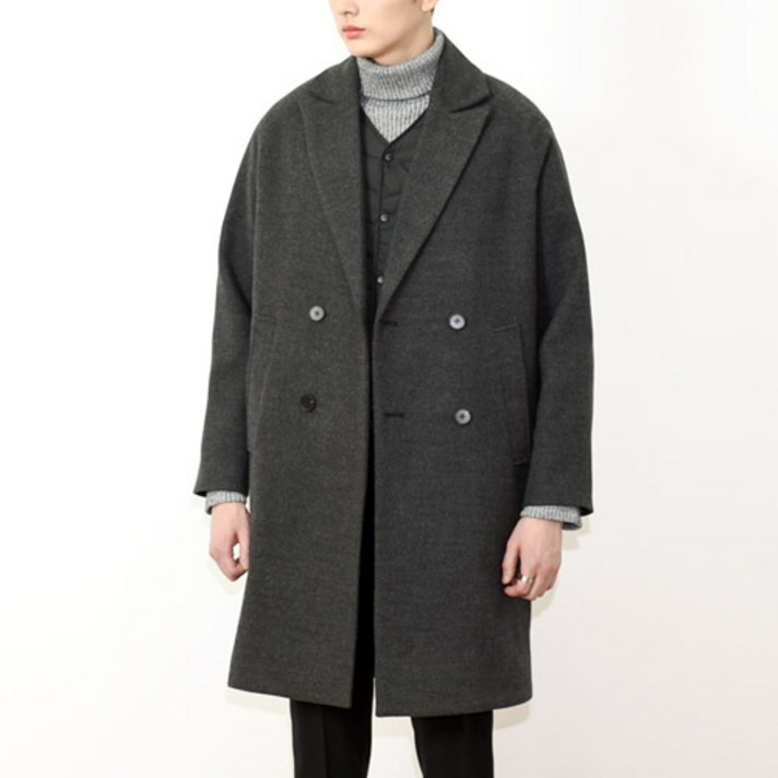단군 남성용 더블버튼 오버핏 코트