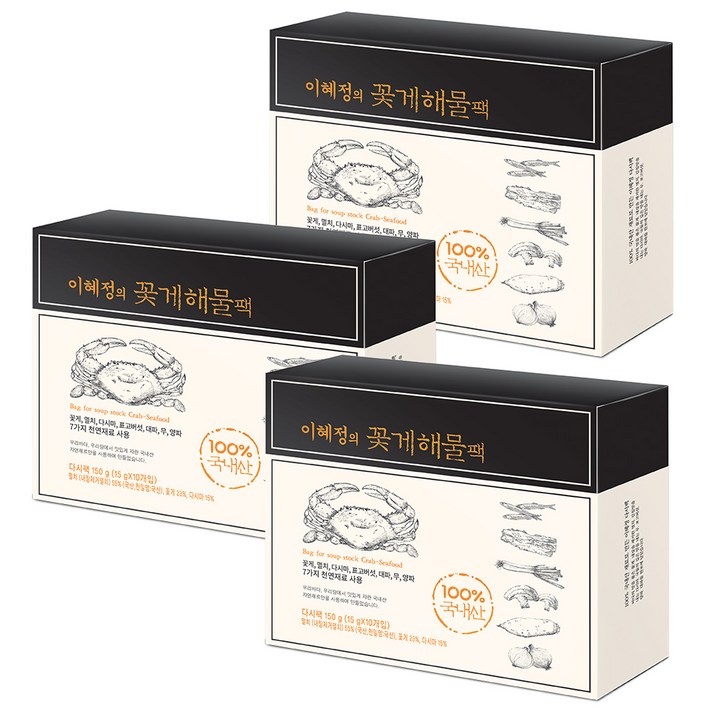 빅마마 이혜정의 꽃게해물다시팩, 150g, 3개