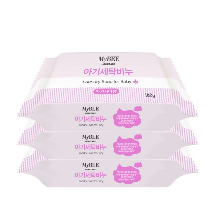 마이비 아기세탁비누 아카시아향 180g, 3개