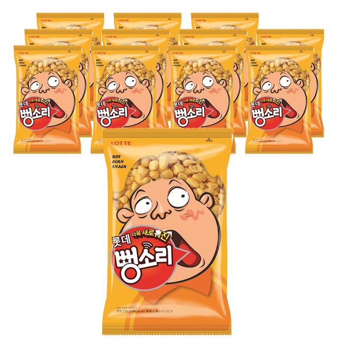 뻥소리 스낵, 230g, 12개