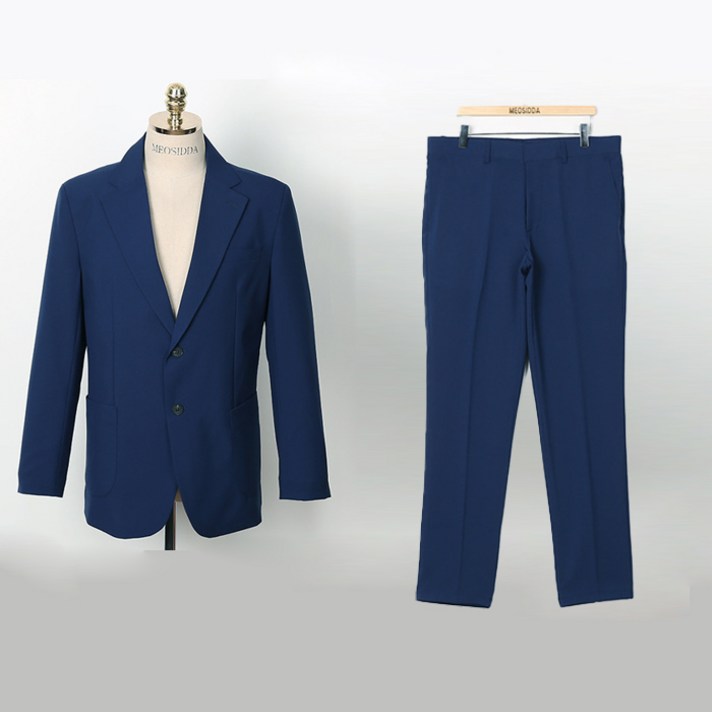 머시따 남성용 투버튼 싱글 크레이지자켓 정장세트