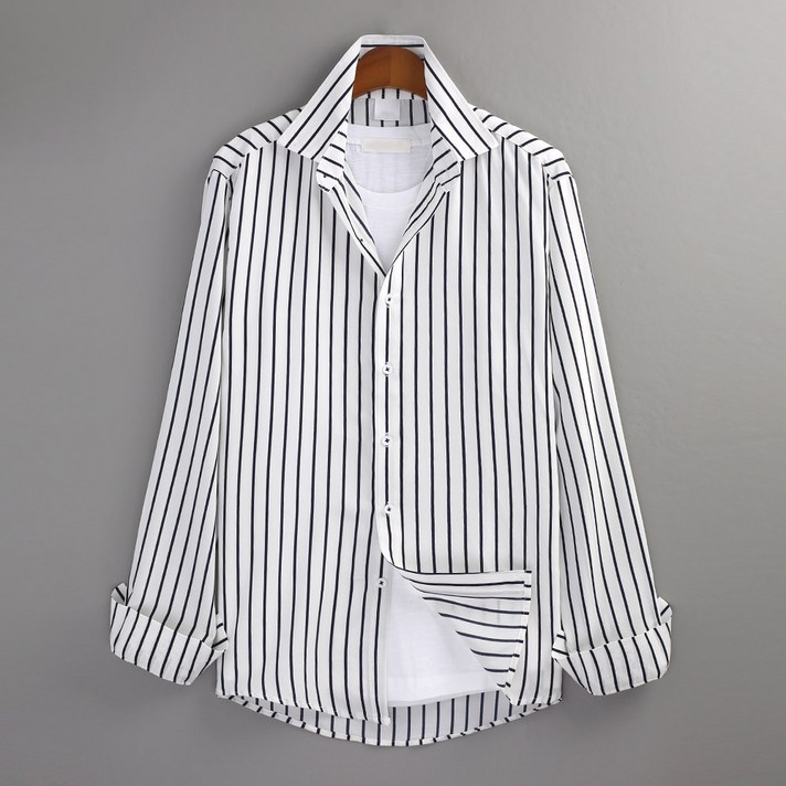 고스트리퍼블릭 남성용 핀 스트라이프 긴팔 셔츠 MSH-547