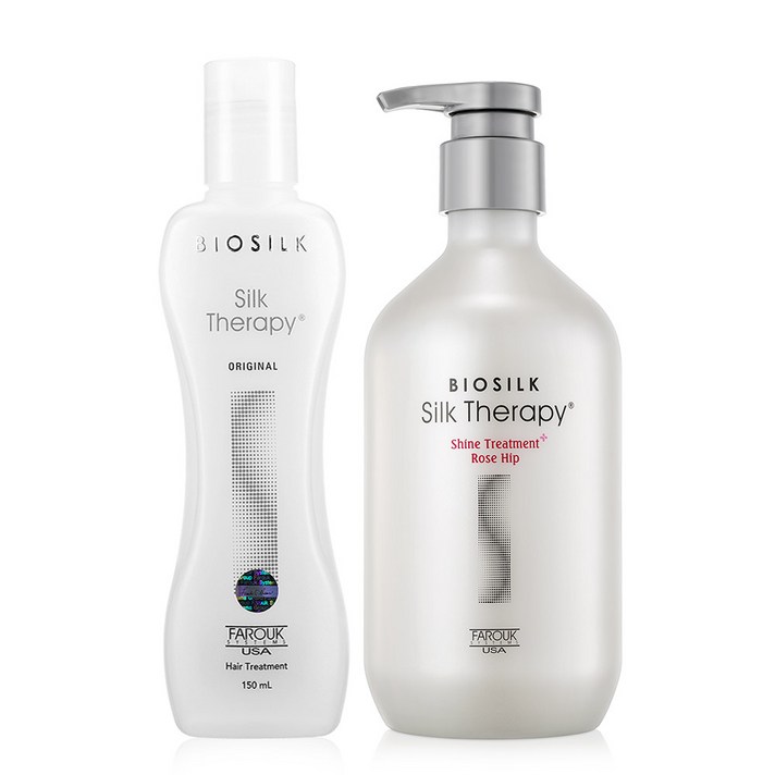 실크테라피 오리지날 헤어에센스 150ml + 샤인 트리트먼트 로즈힙 500ml, 1세트
