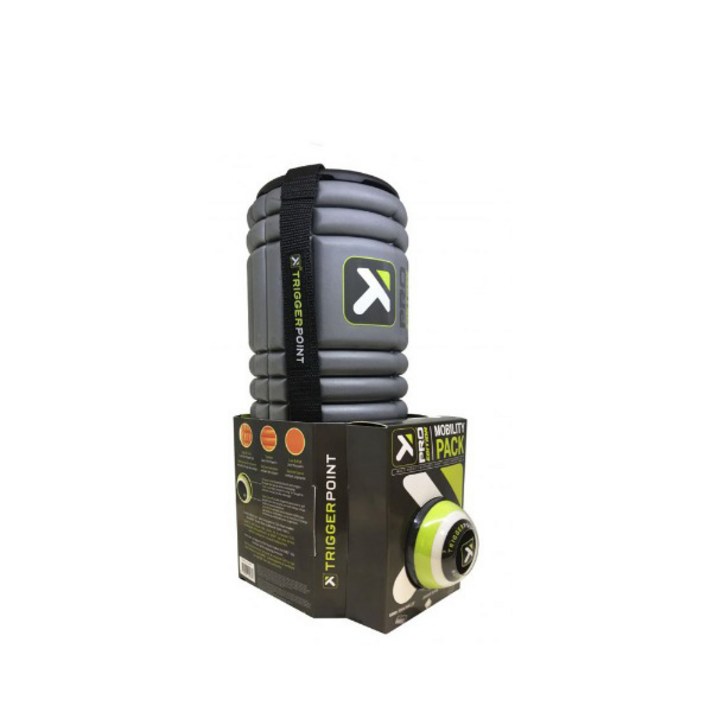 트리거포인트 모빌리티 그리드 폼롤러 마시지볼 팩 세트, 그레이, 그린