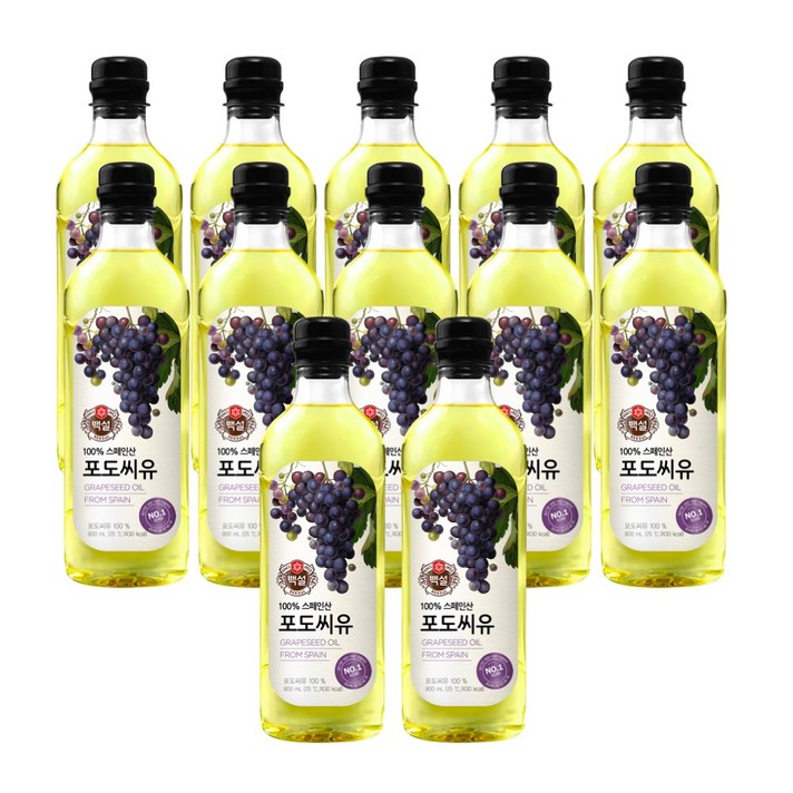 백설 포도씨유, 900ml, 12개