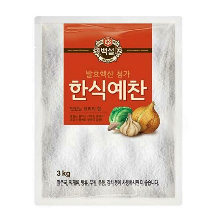 백설 한식예찬 조미료, 3kg, 1개