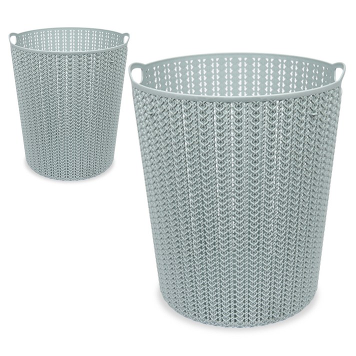 채움리빙 라탄 니트 빨래 바구니 9호, 그레이, 2개