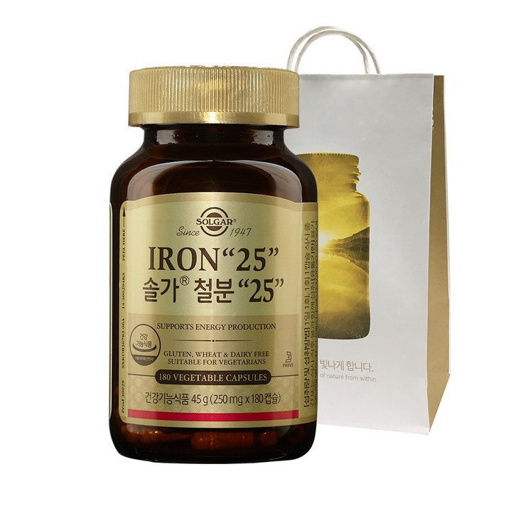 솔가 철분 25 + 쇼핑백, 180정, 1개