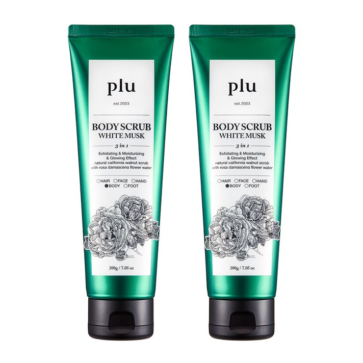 플루 오리지널 바디스크럽 화이트머스크, 200g, 2개