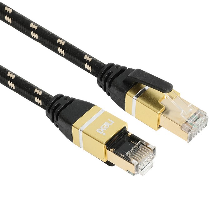 넥시 CAT7 S-FTP 파인골드 랜케이블 3m NX1069, 파인골드(후프) + 블랙(케이블), 1개