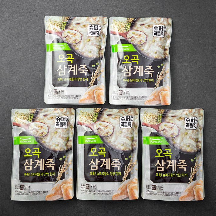 풀무원 오곡삼계죽, 450g, 5개