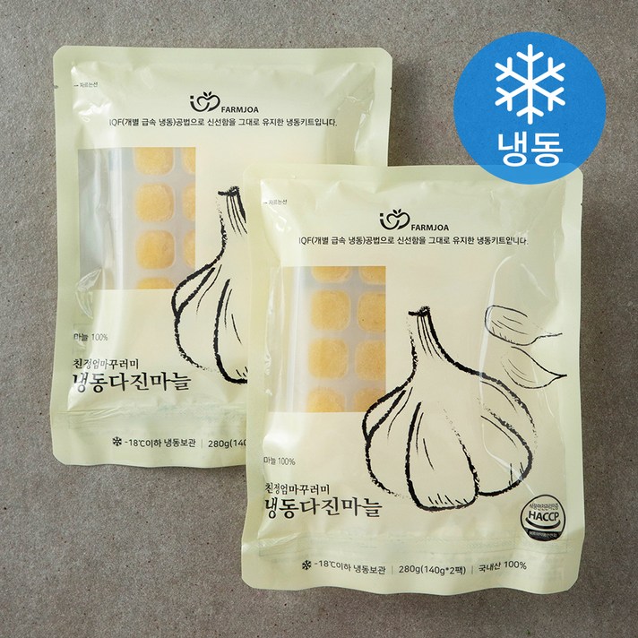 친정엄마꾸러미 냉동 다진마늘 (냉동), 140g, 4개