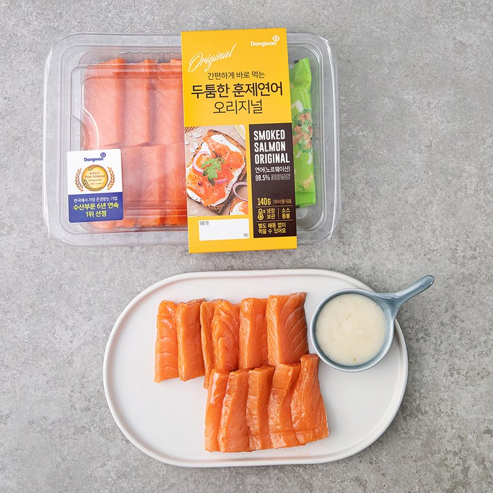 동원 두툼한 훈제연어 오리지널, 140g, 1개