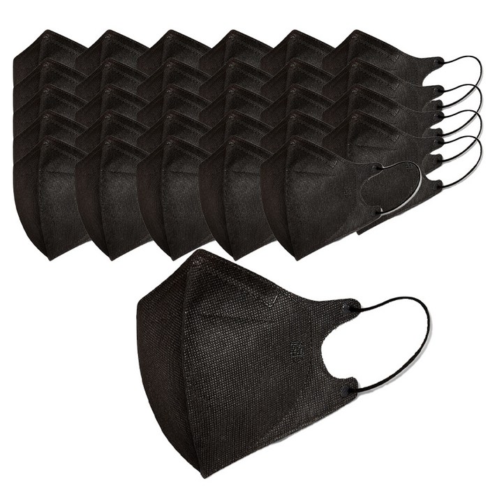 국대마스크 황사 미세먼지 마스크 2D 대형 KF94, 1개입, 30개, 검정색