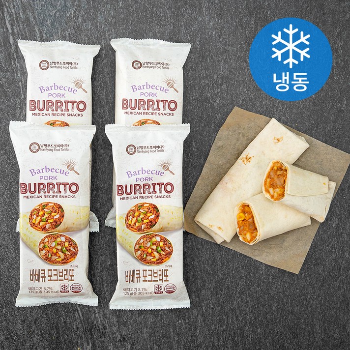 남향또띠아 바베큐 포크브리또 (냉동), 125g, 4개