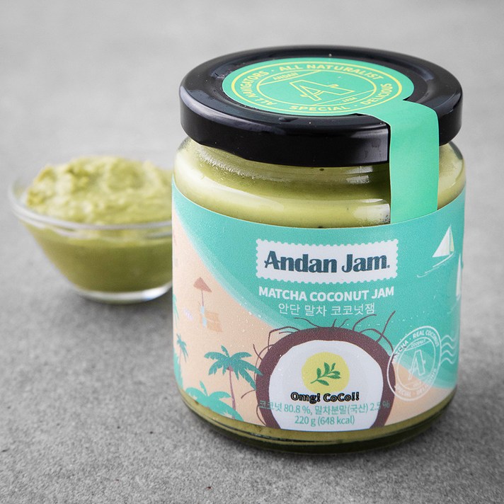 안단잼 말차 코코넛잼, 220g, 1개