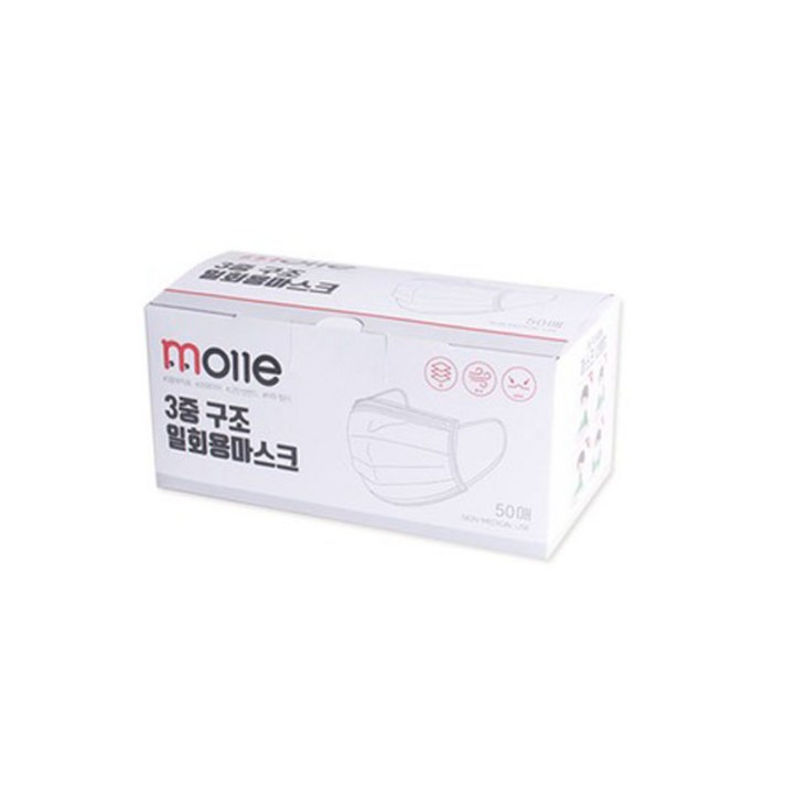 몰래 일회용 마스크 대형 블루, 50개입, 1개