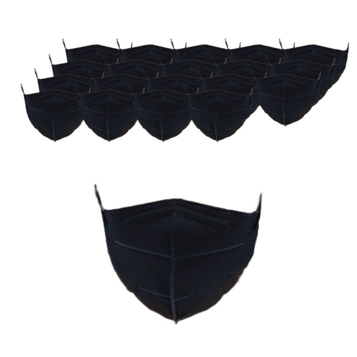 클린앤퓨어 오가닉 목화솜 마스크 새부리형 대형, 20개입, 1개, 블랙