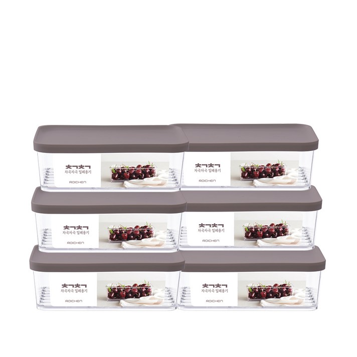 로이첸 차곡차곡 밀폐용기 코코아 1000ml, 6개, 단품